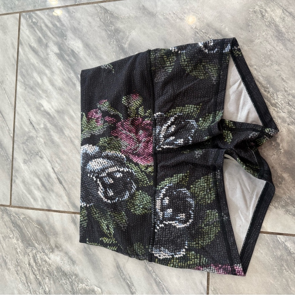 lululemon athletica Black Floral Athletic Shorts